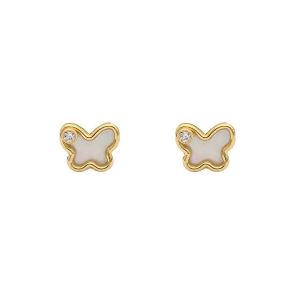 Imagen de Pendientes Mariposa Nácar Oro 18K