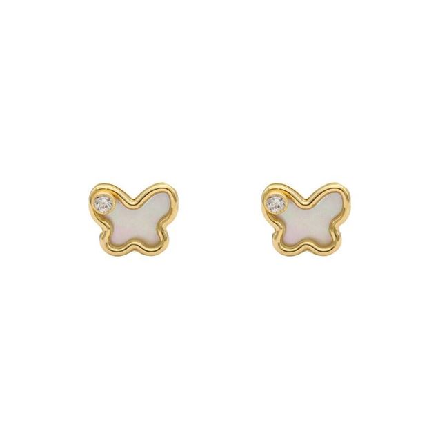 Imagen de Pendientes Mariposa Nácar Oro 18K