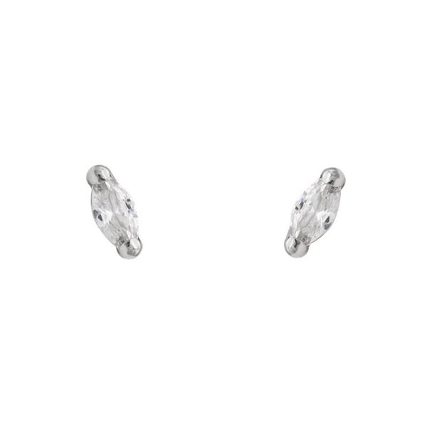 Imagen de Pendientes Oval 5mm Oro Blanco 18K