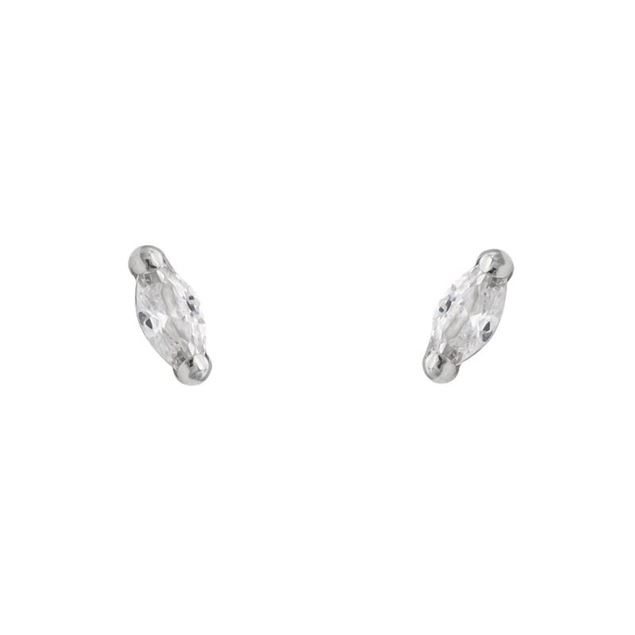 Imagen de Pendientes Oval 5mm Oro Blanco 18K