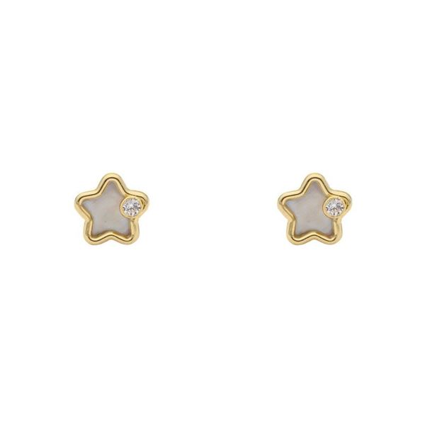 Imagen de Pendientes Estrella Nácar Oro 18K