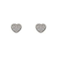 Imagen de Pendientes Mini Heart Oro Blanco 18K