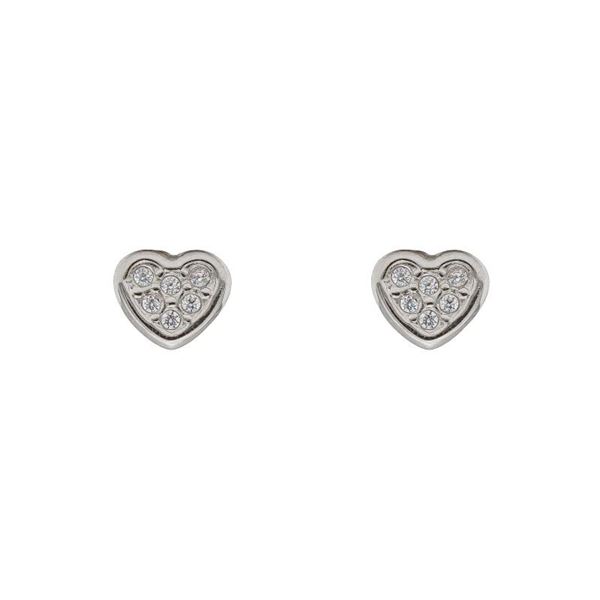 Imagen de Pendientes Mini Heart Oro Blanco 18K