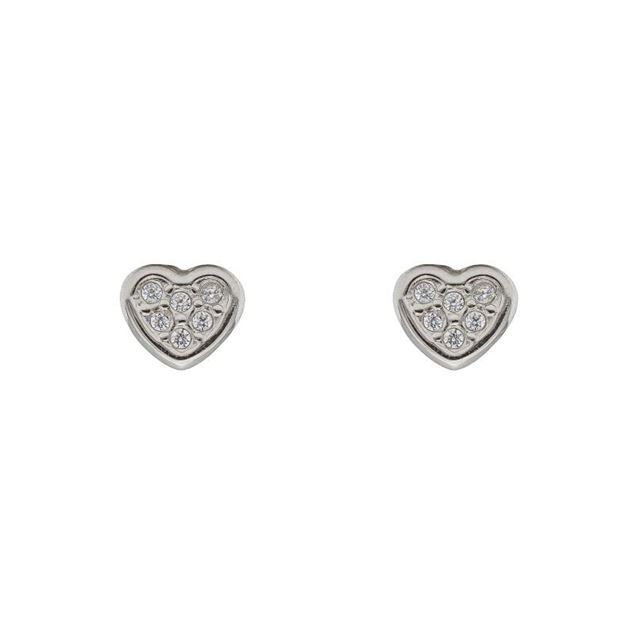 Imagen de Pendientes Mini Heart Oro Blanco 18K