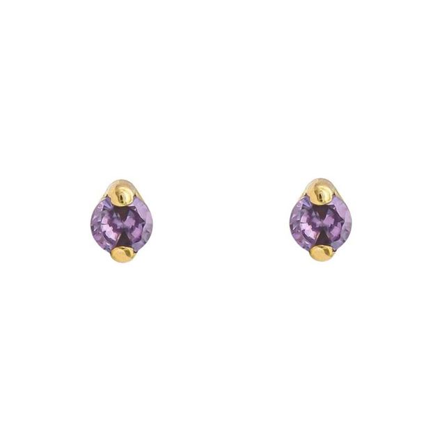 Imagen de Pendientes Mini Amatista Oro 18K