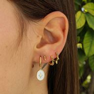 Imagen de Pendiente Mini Line Ball Plata Dorada