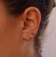 Imagen de Pendiente Mini Amelie Lila Plata Dorada