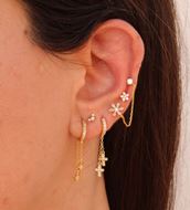 Imagen de Pendiente Mini Lunet Plata Dorada