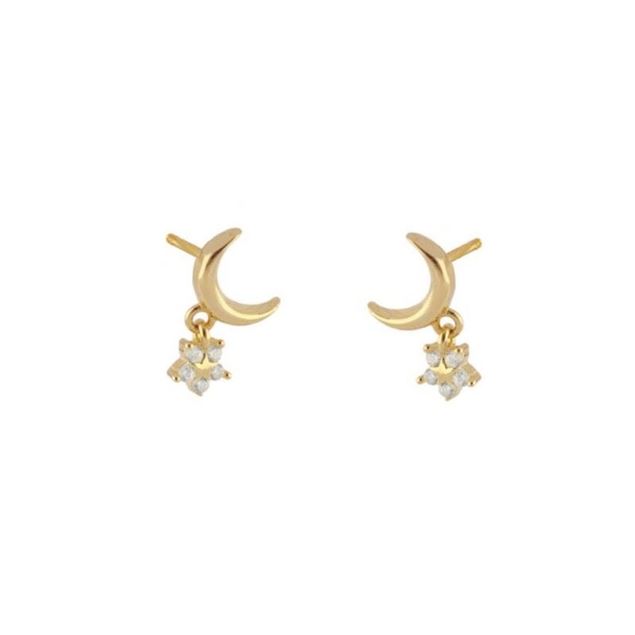 Imagen de Pendiente Mini Munn Plata Dorada