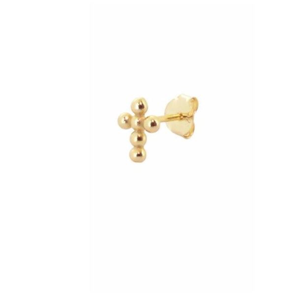 Imagen de Pendiente Mini Cross Ball Plata Dorada