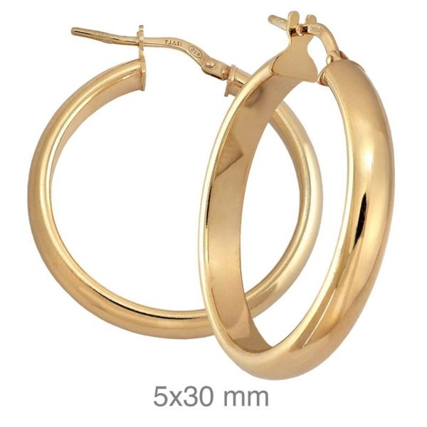 Imagen de Aros Tebas 30mm Plata Dorada