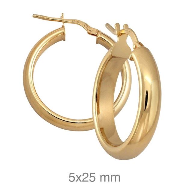 Imagen de Aros Tebas 25mm Plata Dorada