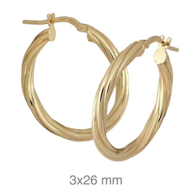 Imagen de Aros Capri 26mm Plata Dorada