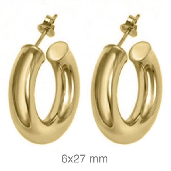 Imagen de Pendientes Spesso 27mm Plata Dorada