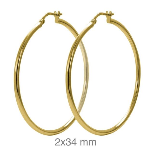 Imagen de Aros Tubo 34mm Plata Dorada