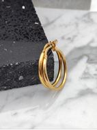 Imagen de Aros Tubo 19mm Plata Dorada