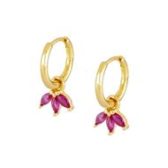 Imagen de Aros Casmir Fucsia Plata Dorada