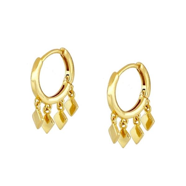 Imagen de Aros Multi Rombo Plata Dorada