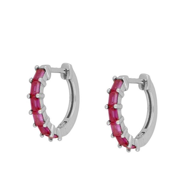 Imagen de Aros Astrid Fucsia Plata
