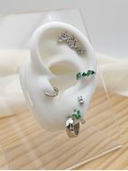 Imagen de Aros Marilia Verde Plata