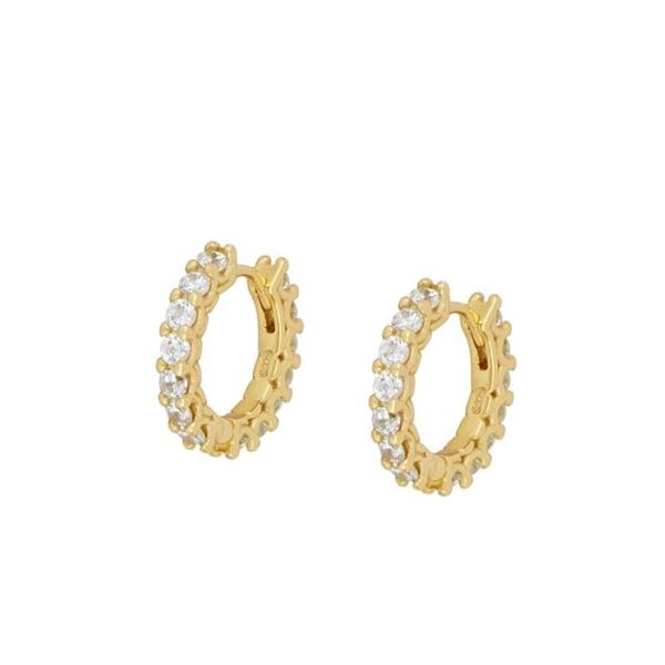 Imagen de Aros Doble Acra Plata Dorada