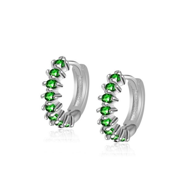 Imagen de Aros Grecia Verde Plata