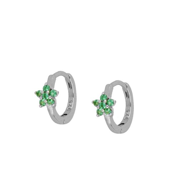 Imagen de Aros Cleo Green Plata