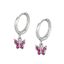 Imagen de Aros Mariposa Fucsia Plata