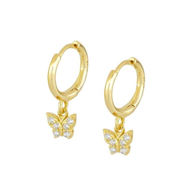 Imagen de Aros Mariposa Plata Dorada
