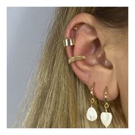 Imagen de Aros Corazón Nácar Plata Dorada