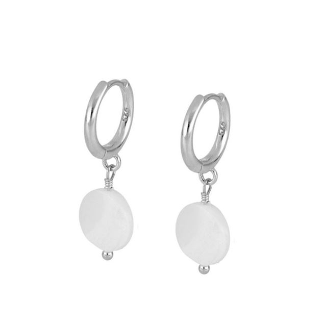 Imagen de Aros Round Nácar Plata