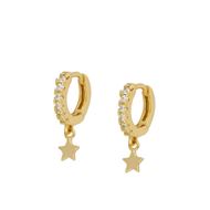 Imagen de Aros Estrellita Plata Dorada