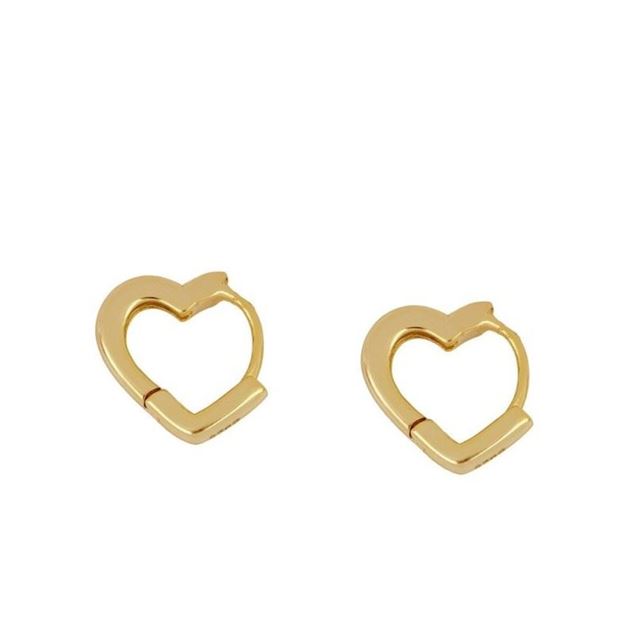 Imagen de Aros Corazón 12mm Plata Dorada