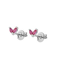 Imagen de Pendientes Flea Fucsia Plata