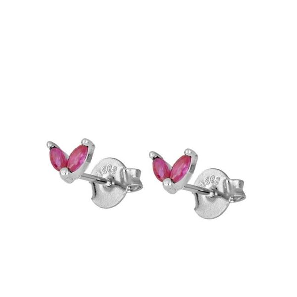 Imagen de Pendientes Flea Fucsia Plata