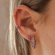 Imagen de Pendientes Flea Fucsia Plata