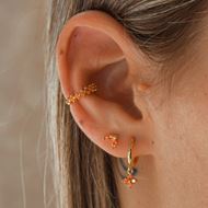 Imagen de Pendientes Flea Naranja Plata Dorada