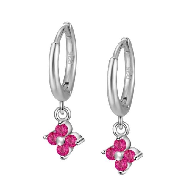 Imagen de Aros Glam Fucsia Plata