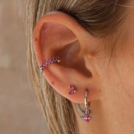Imagen de Aros Glam Fucsia Plata