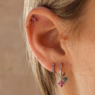 Imagen de Aros Glam Fucsia Plata