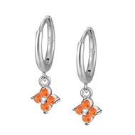 Imagen de Aros Glam Naranja Plata