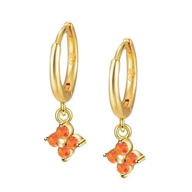 Imagen de Aros Glam Naranja Plata Dorada