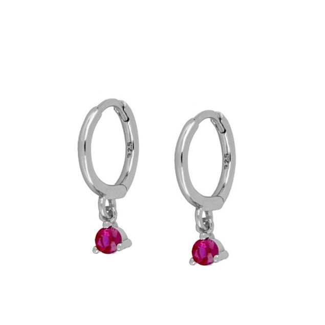 Imagen de Aros Dunia Fucsia Plata