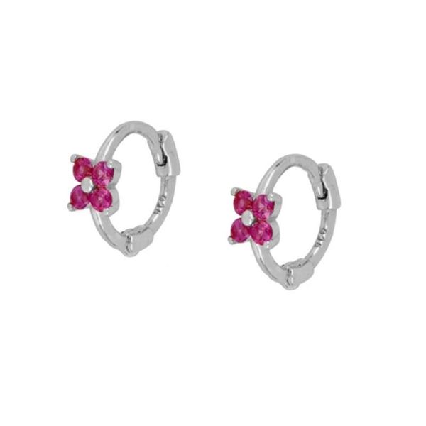 Imagen de Aros Link Fucsia Plata