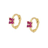 Imagen de Aros Link Fucsia Plata Dorada