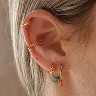 Imagen de Aros Link Naranja Plata Dorada