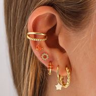 Imagen de Aros Link Naranja Plata Dorada