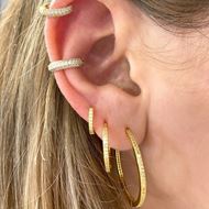 Imagen de Aros Helena 30mm Plata Dorada