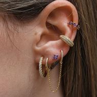 Imagen de Aros Helena 12mm Plata Dorada