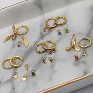 Imagen de Aros Multi Charms Colors Plata Dorada